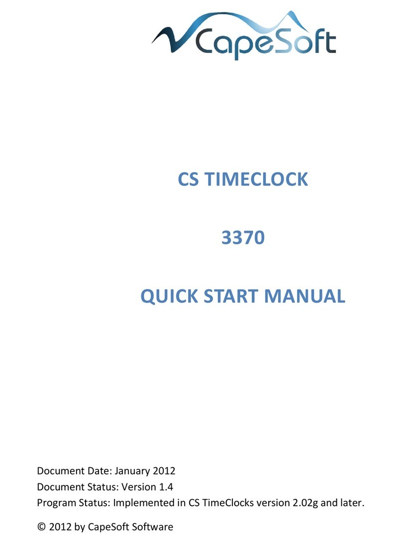 Cape Soft Time Clocks 3370 Instruction manual