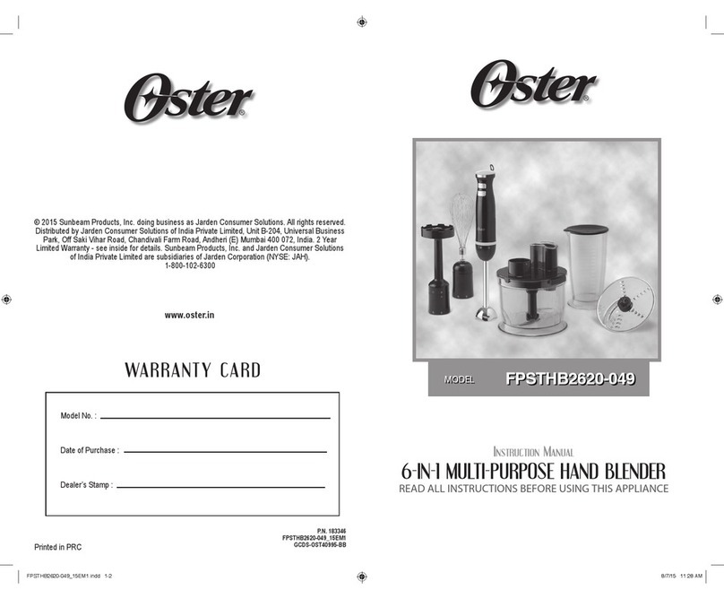 Oster FPSTHB2620-049 User manual Oster FPSTHB2620-049 User manual
