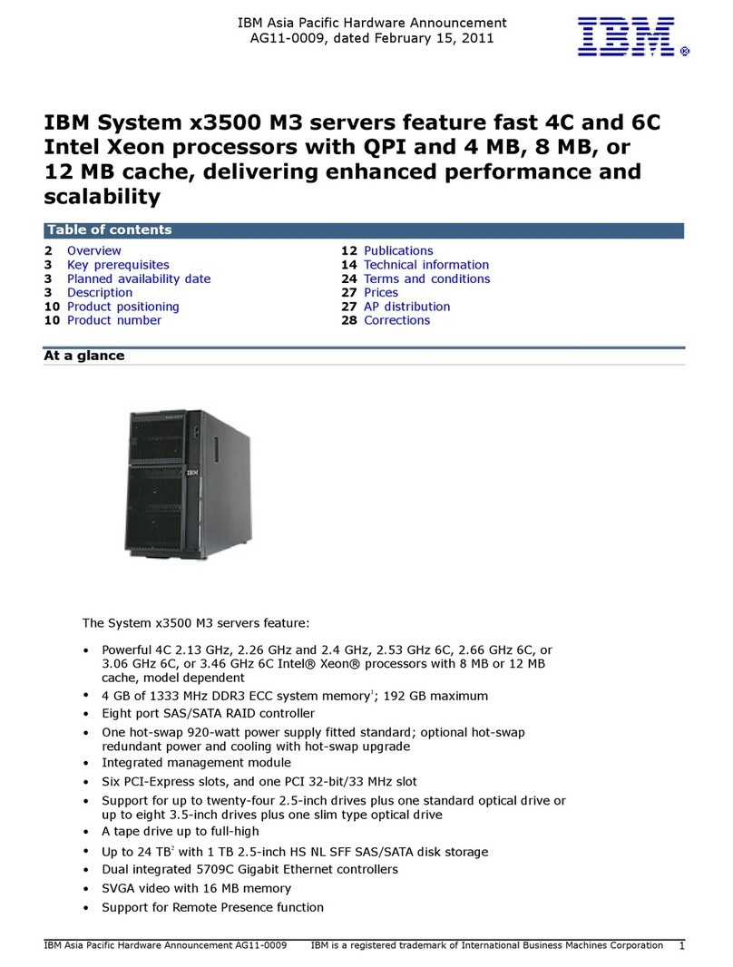 IBM x3500 M3 7380 Operator's manual