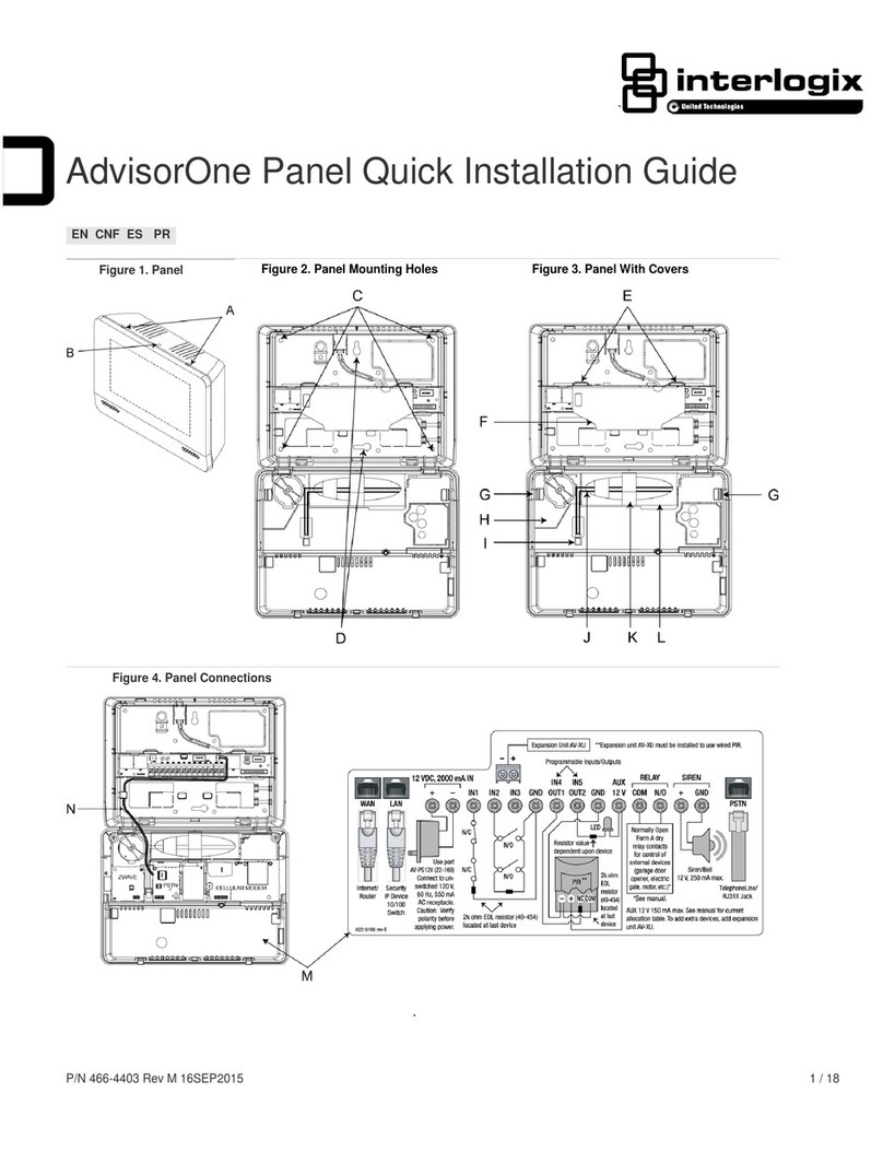 Interlogix advisorone Quick installation guide Interlogix advisorone Quick installation guide