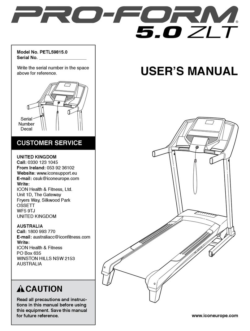 Pro-Form 5.0 ZLT User manual