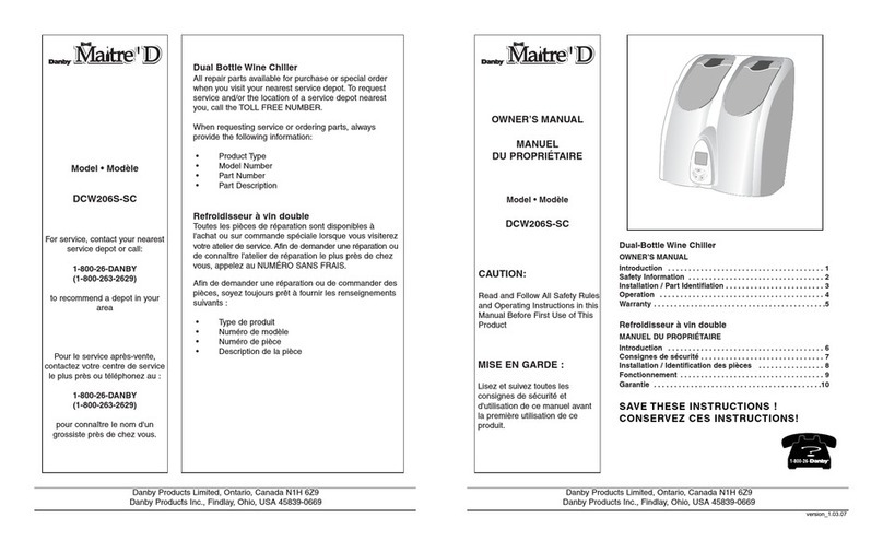 Danby DCW206S-SC owner's manual