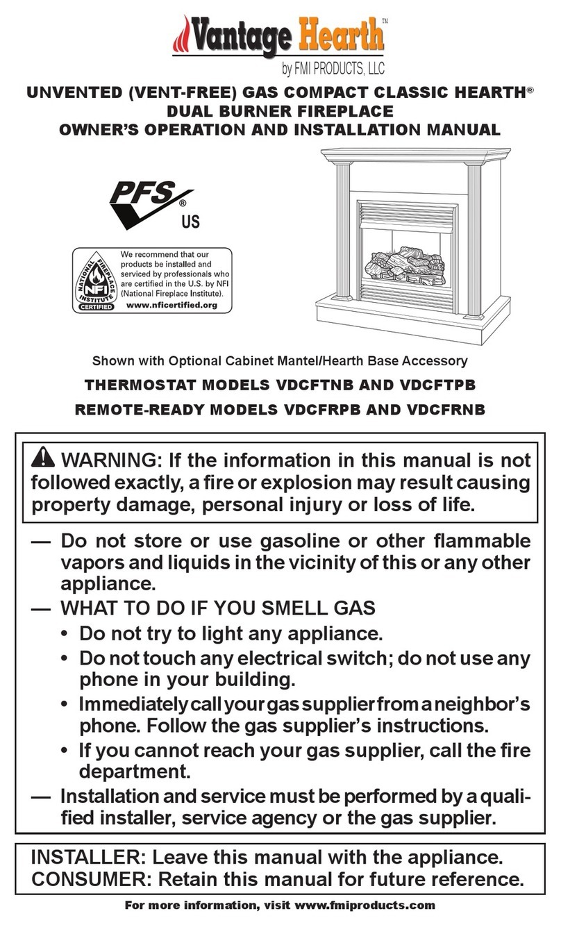 Vantage Hearth VDCFRPB OWNER'S OPERATION AND INSTALLATION MANUAL