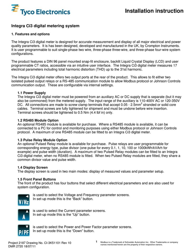 Tyco Electronics Integra Ci3 Installation instruction