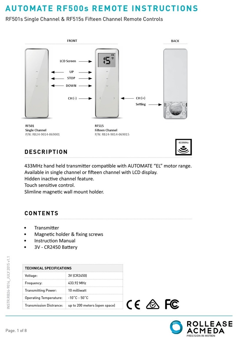 rollease acmeda automate RF501s instructions