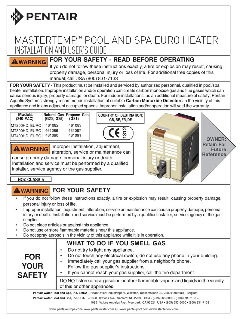 Pentair MASTERTEMP MT200HD User manual