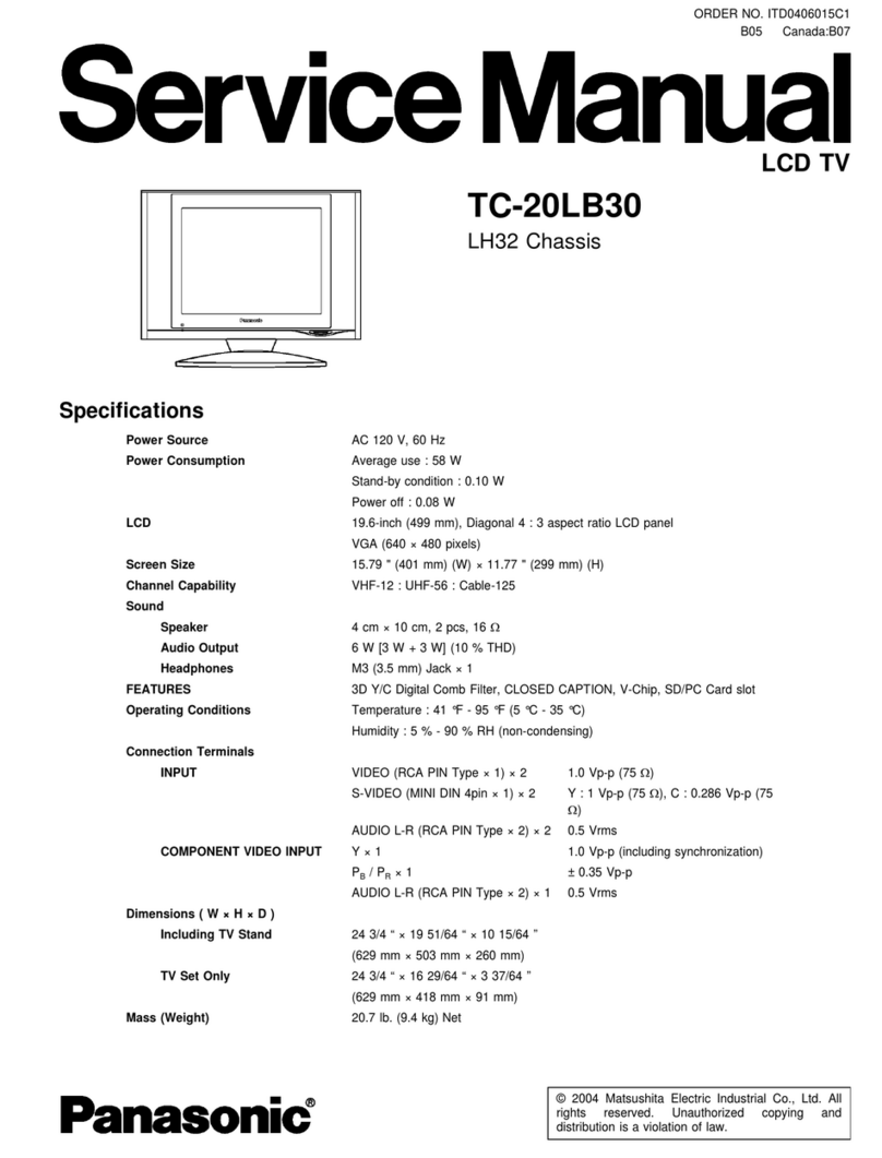 Panasonic TC20LB30 - 20" LCD COLOR TV User manual