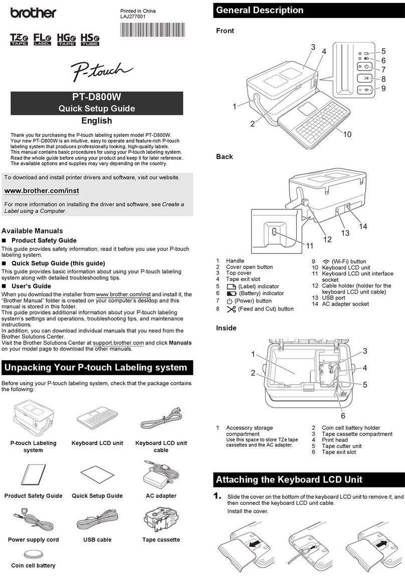 Brother P-touch PT-D800W User manual