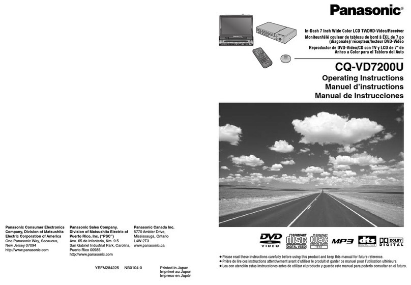 Panasonic CQ-VD7200U User manual Panasonic CQ-VD7200U User manual