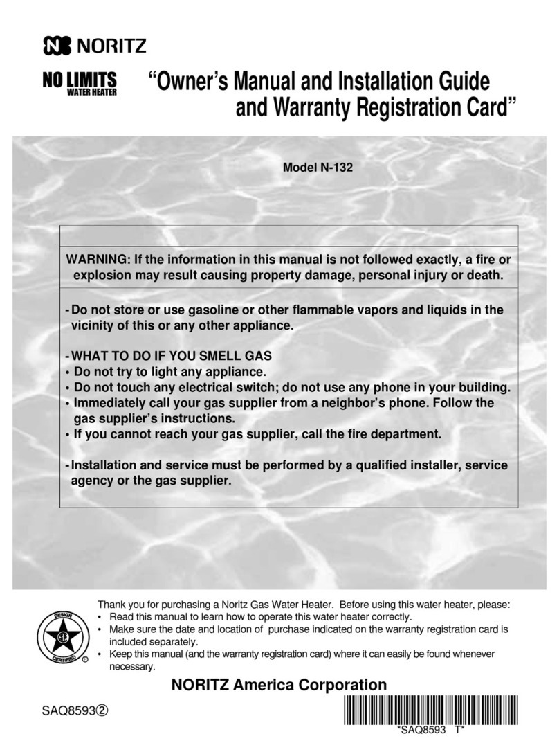 Noritz N-132 Owner's manual and installation guide