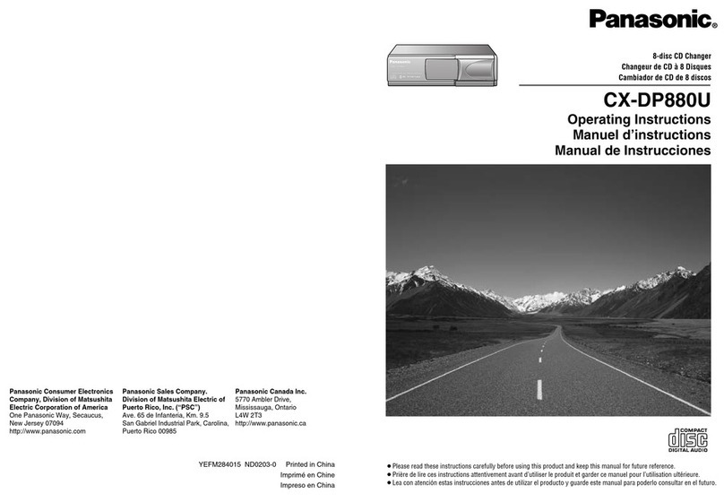 Panasonic CX-DP880U - CD Changer User manual