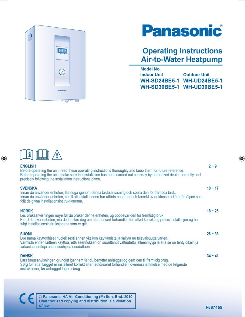 Panasonic WHUD30BE51 operating instructions