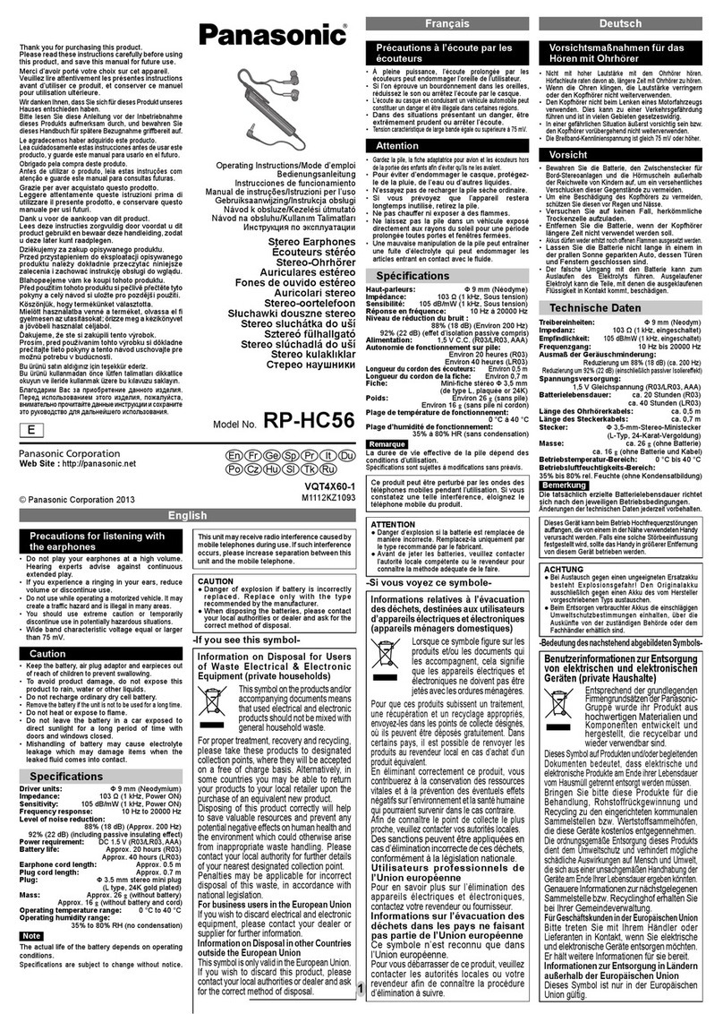 Panasonic RP-HC56 User manual