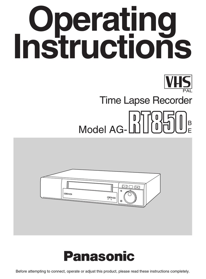 Panasonic AGRT850 - TIME LAPSE VTR operating instructions