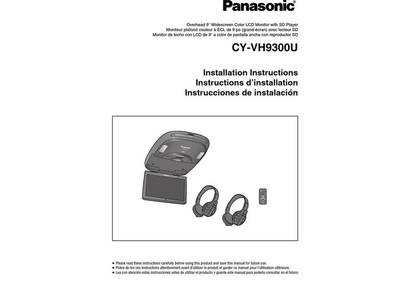 Panasonic CYVH9300U - 9" OVERHEAD MONITOR User manual
