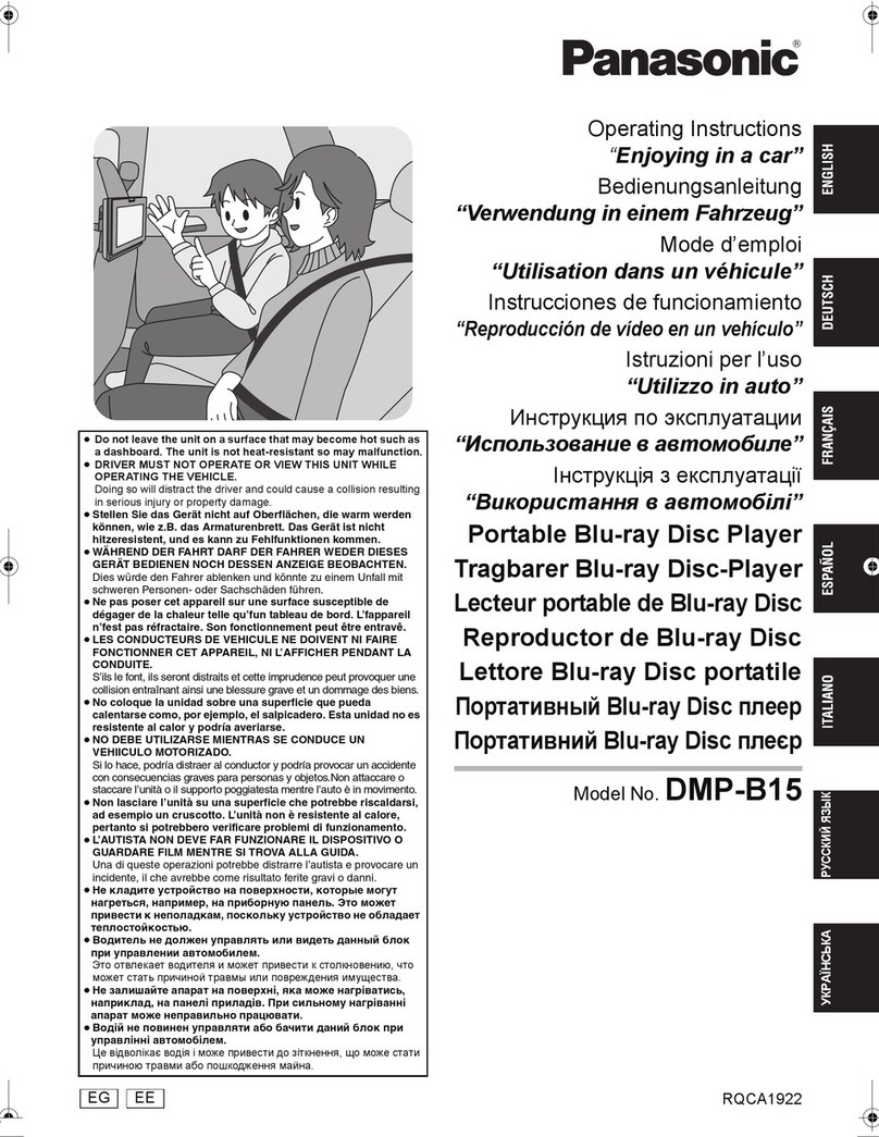 Panasonic DMP-B15 - Portable Blu-ray Player User manual
