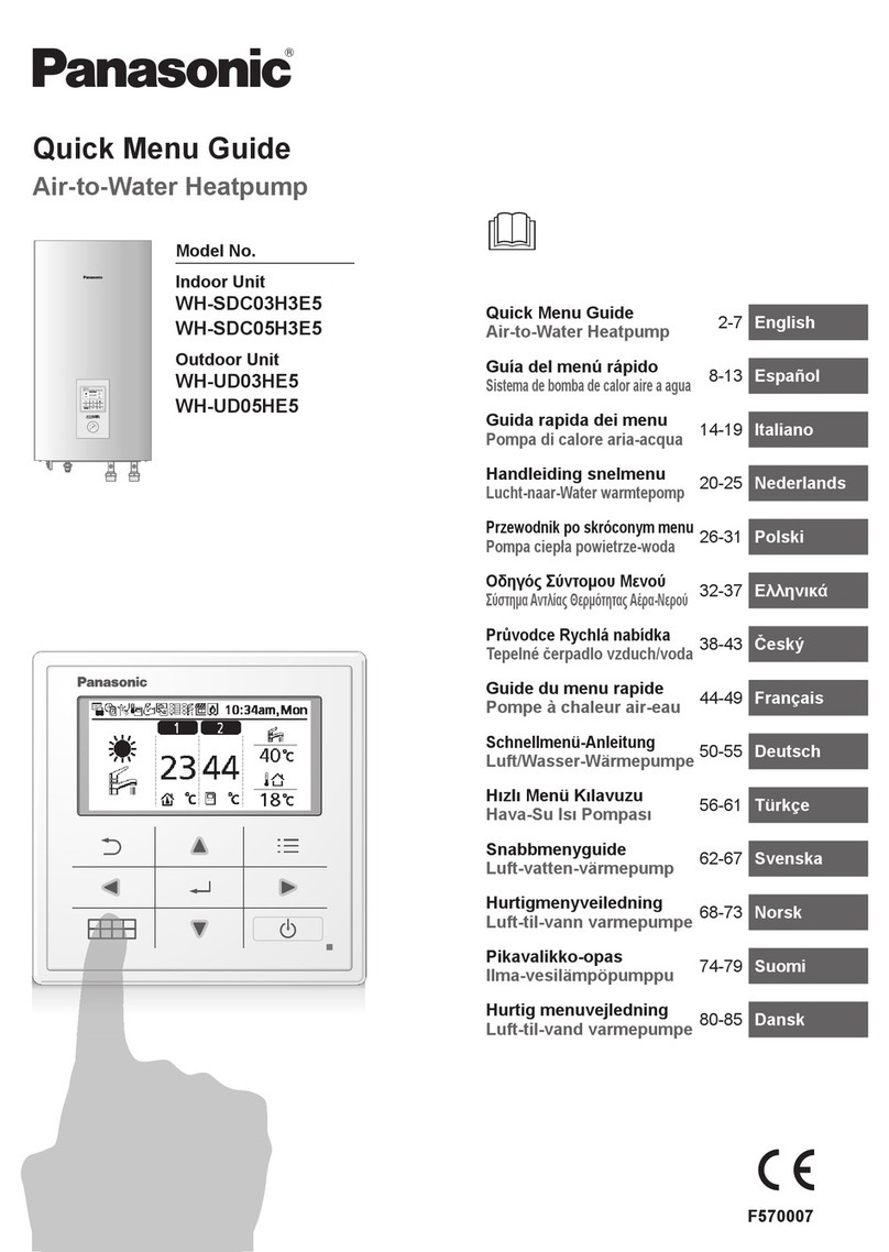 Panasonic WH-UD05HE5 Menu guide