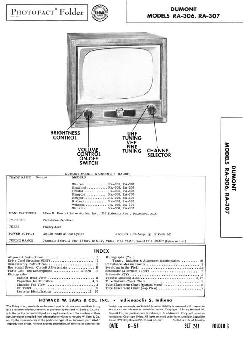 Dumont RA-306 User manual