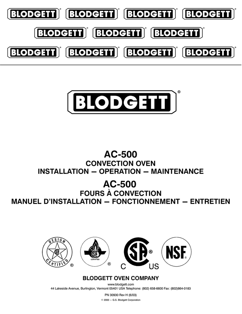 Blodgett AC-500 XCEL Installation operation & maintenance