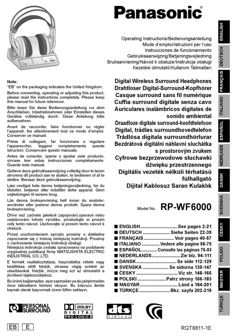 Panasonic RPWF6000 - HEADPHONES - MULTI LANGUAGE User manual