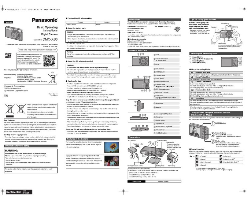 Panasonic Lumix DMC-XS3 Technical specifications