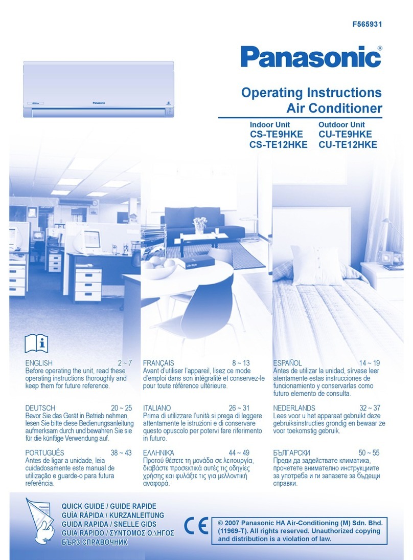 Panasonic CU-TE12HKE User manual Panasonic CU-TE12HKE User manual