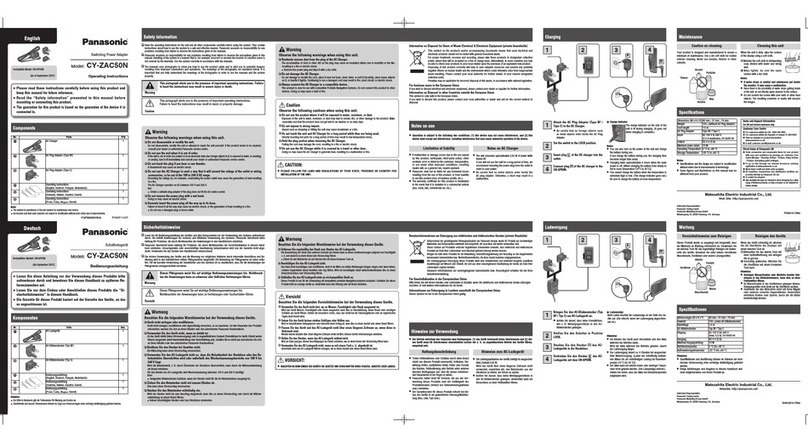 Panasonic CYZAC50N operating instructions Panasonic CYZAC50N operating instructions