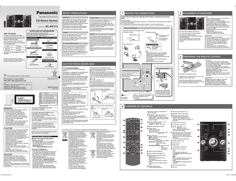 Panasonic SC-AKX12 operating instructions