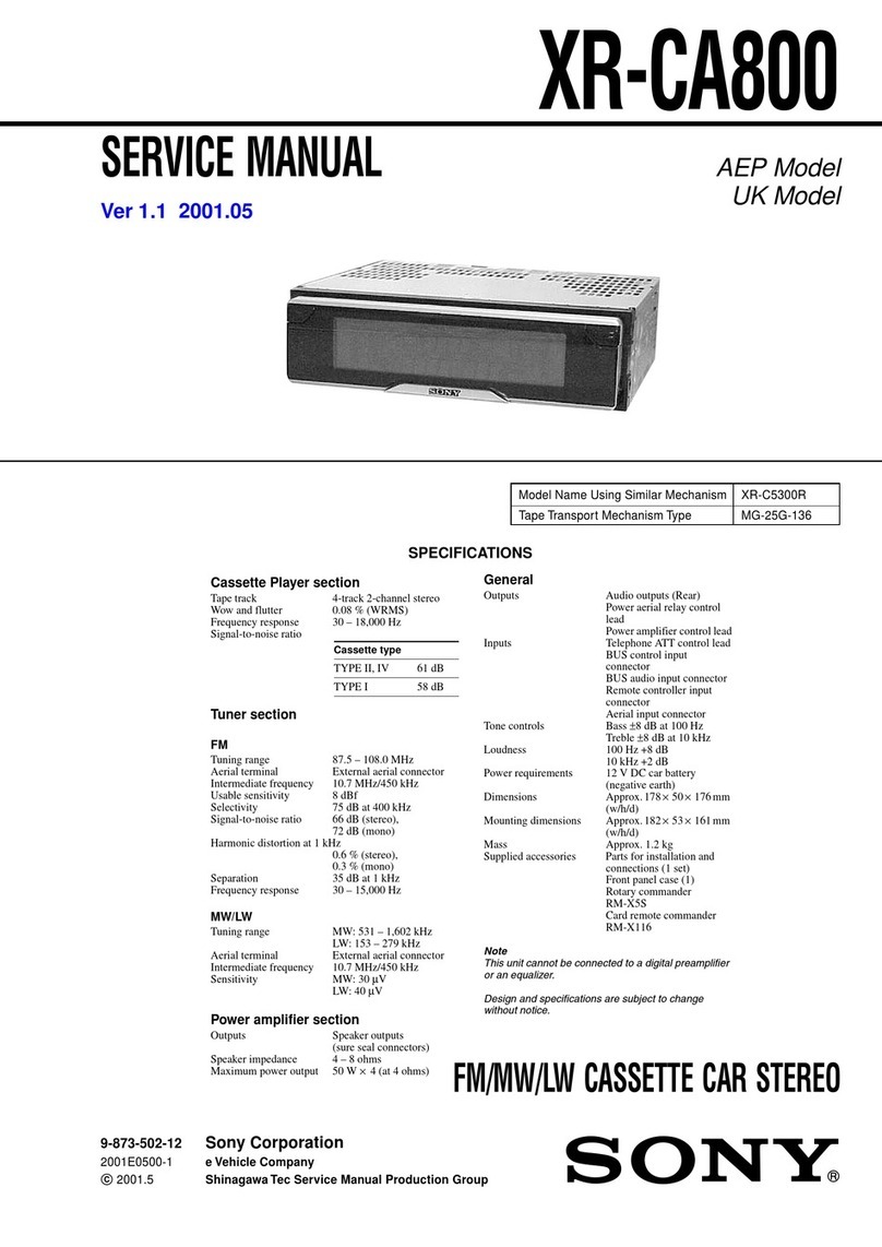 Sony XR-CA800 Service manual
