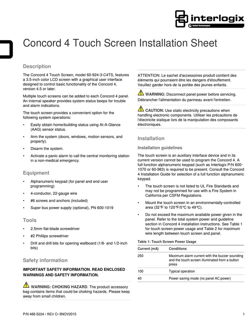 Interlogix 60-924-3-C4TS Installation sheet