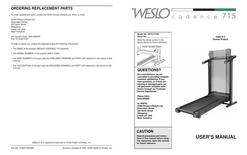 Weslo Cadence 715 User manual Weslo Cadence 715 User manual