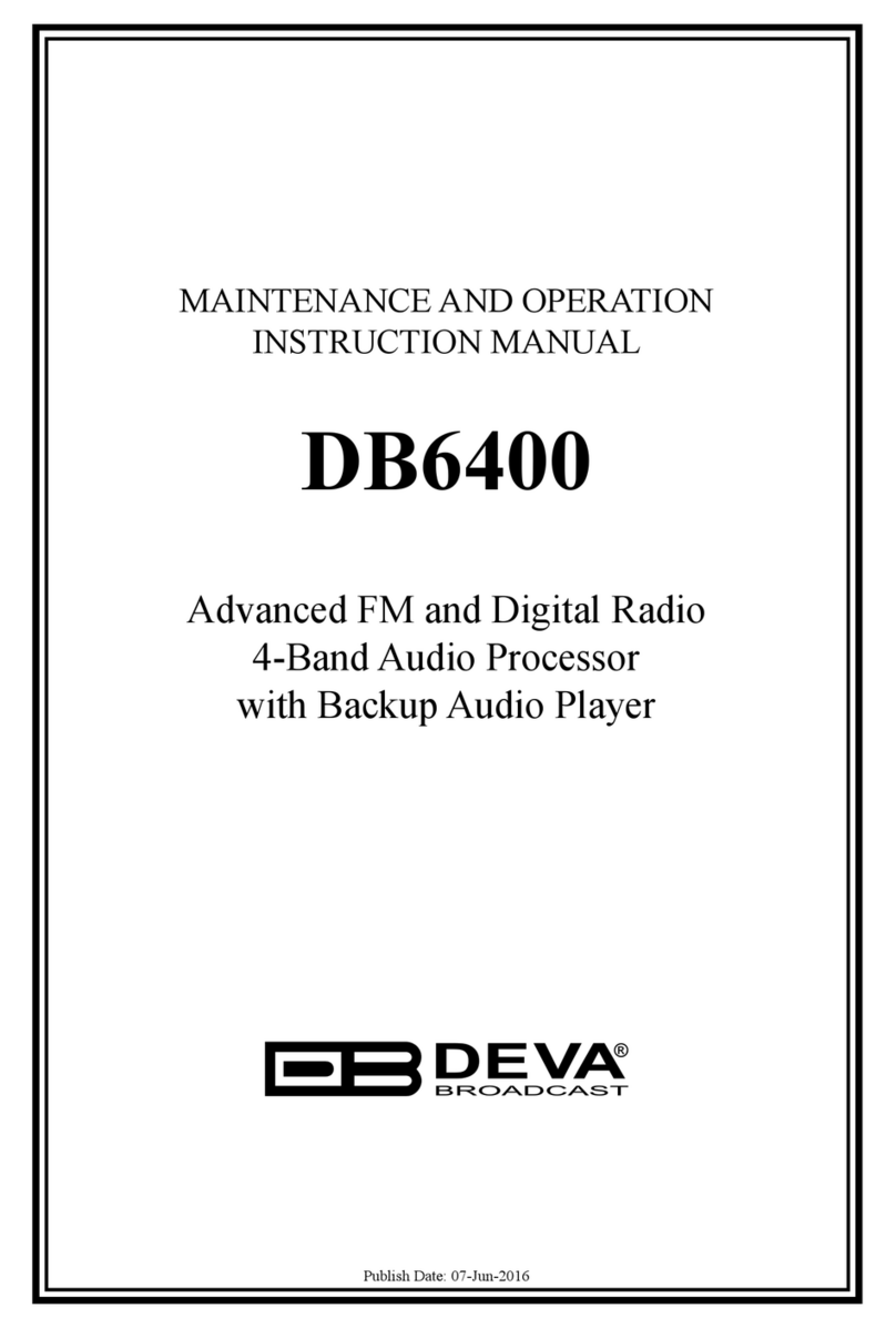 DEVA Broadcast DB6400 Maintenance and operation instruction manual
