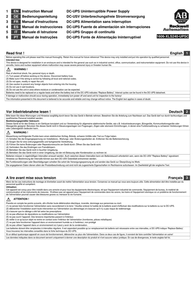 Rockwell Automation 1606-XLS240-UPSC instruction manual