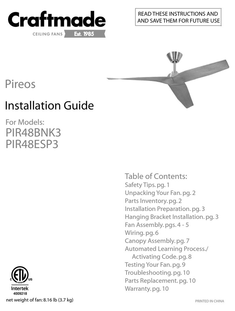 Craftmade PIR48BNK3 User manual