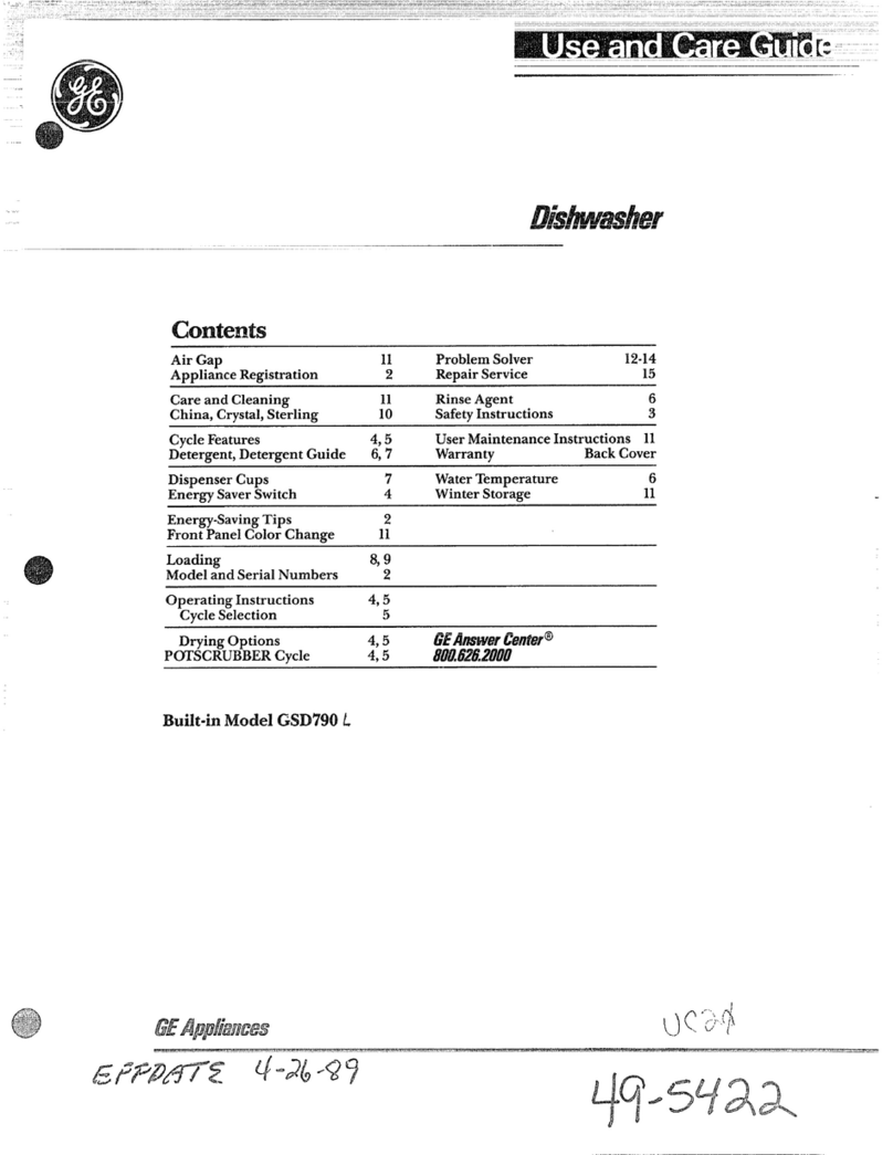 GEAppliances GSD790 L Use and care guide
