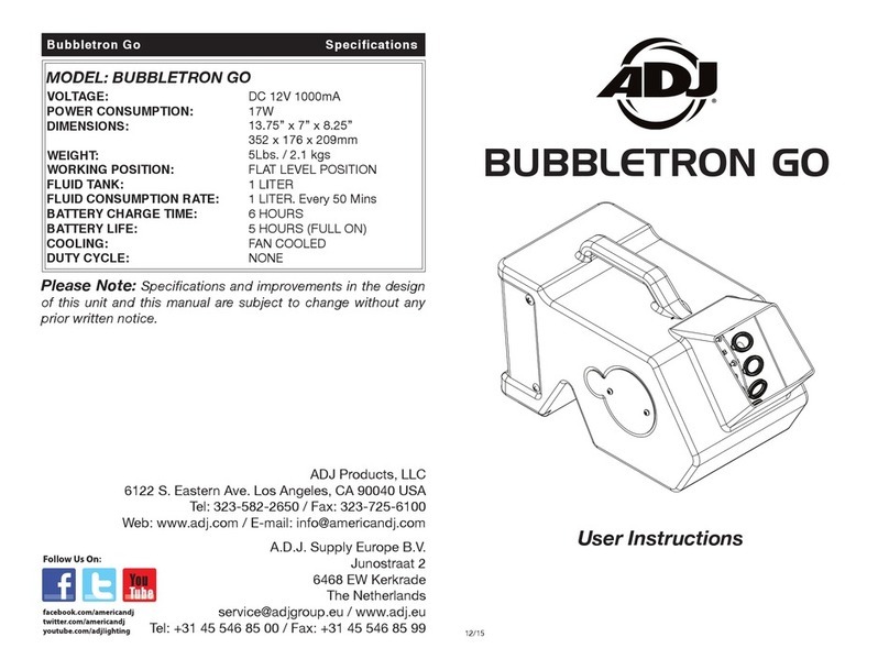 ADJ Bubbletron Go User manual ADJ Bubbletron Go User manual