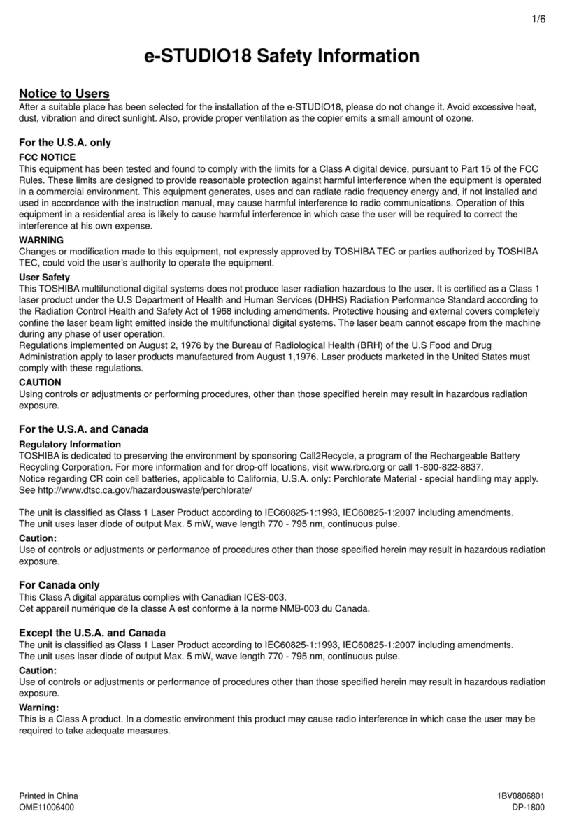 Toshiba E-studio18 Original instructions Toshiba E-studio18 Original instructions
