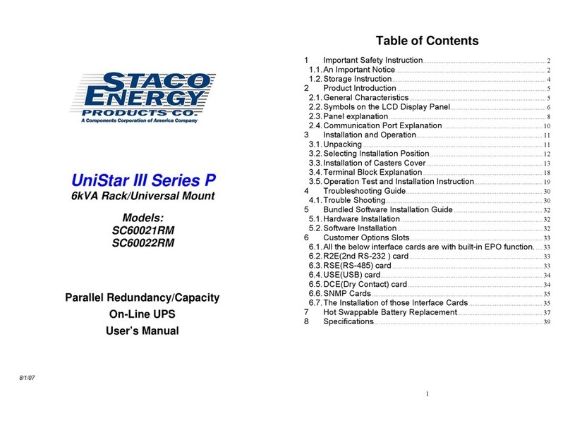 Staco Energy SC60021RM user manual Staco Energy SC60021RM user manual