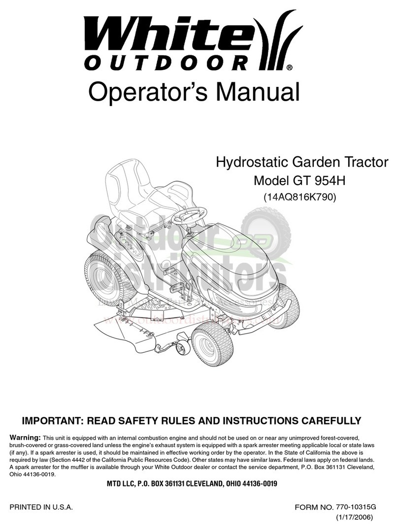White Outdoor GT 954H Operator's manual