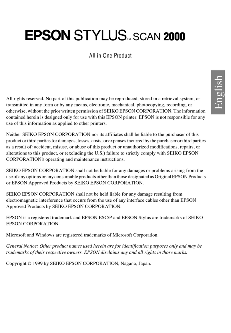 Epson Stylus Scan 2000 User manual