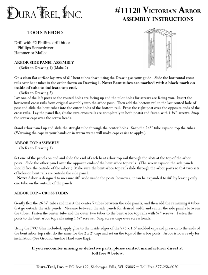 Dura Trel 11120 VICTORIAN ARBOR Assembly instructions Dura Trel 11120 VICTORIAN ARBOR Assembly instructions