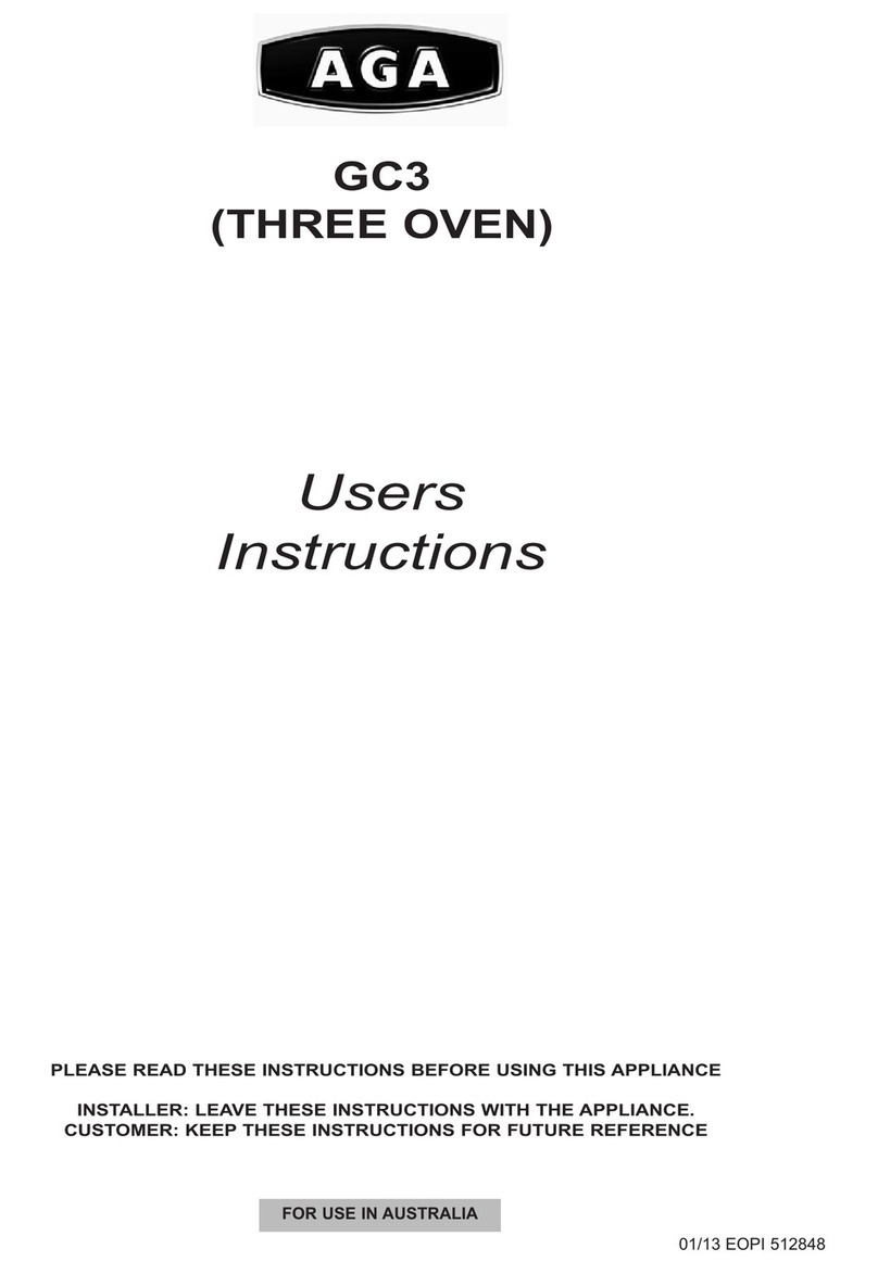 AGA GC3 (P/F) User instructions