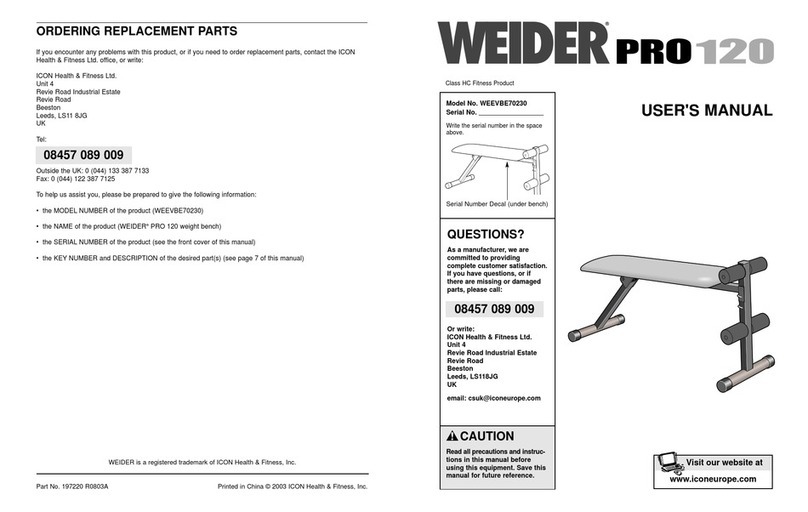Weider PRO 120 user manual