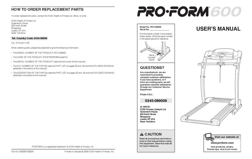 Pro-Form XP StrideClimber 600 User manual Pro-Form XP StrideClimber 600 User manual