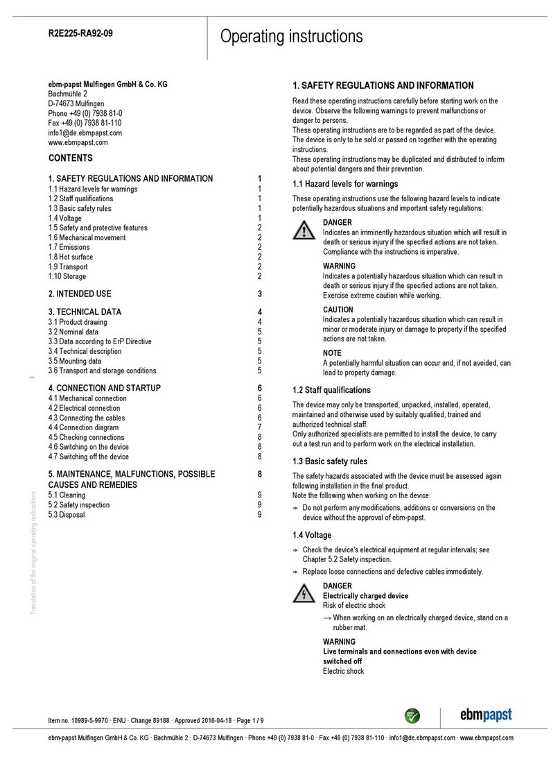 Ebmpapst R2E225-RA92-09 operating instructions