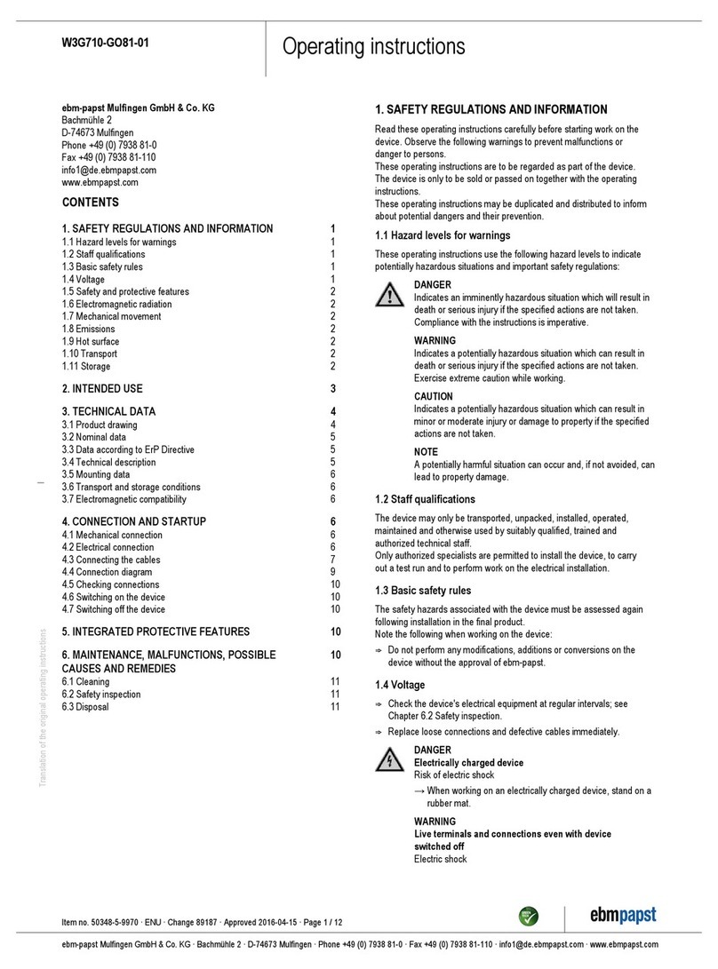 Ebmpapst W3G710-GO81-01 User manual