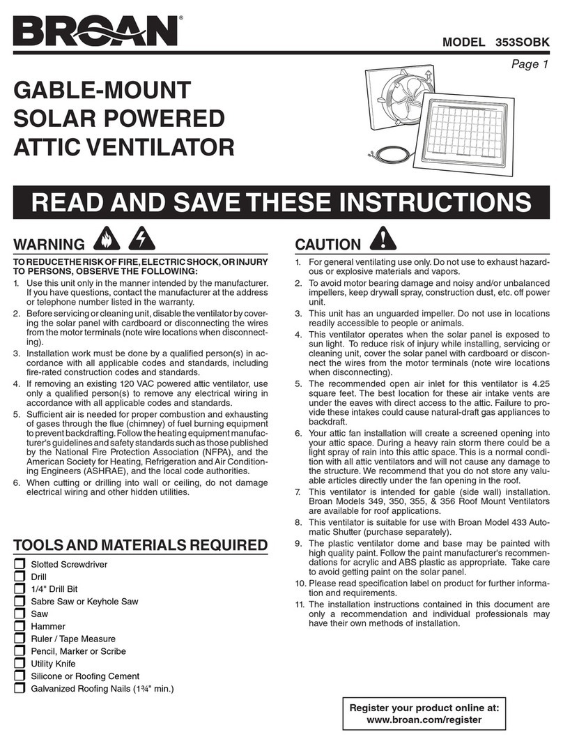 Broan 353SOBK User manual
