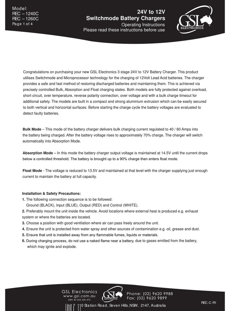 GSL REC-1240C operating instructions