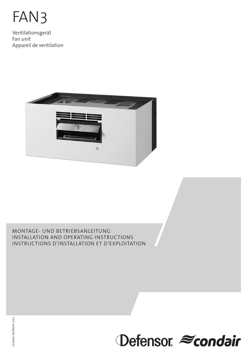 Condair FAN3 Installation and operating instructions