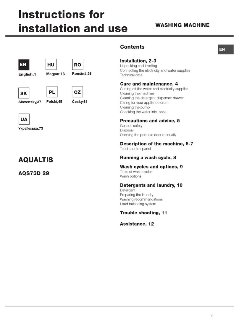 Hotpoint AQS73D 29 User manual